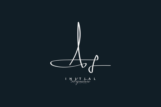 AJ Or AF Initial Logo Design With Handwriting Style. AJ Or AF Signature Logo Or Symbol. Calligraphic Lettering