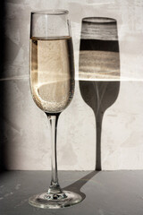 Glass of sparkling white wine
