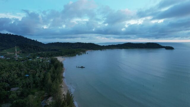 The Telok Teluk Melano Coastline and Serabang Beach at the most southern tip of the Tanjung Datu part of Sarawak and Borneo Island