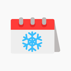 Winter icon vector illustration in flat style about calendar and date, use for website mobile app presentation