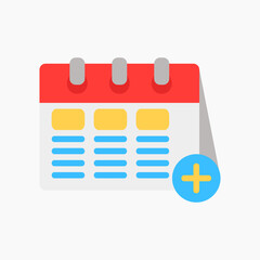Add schedule icon vector illustration in flat style about calendar and date, use for website mobile app presentation