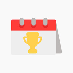 Competition icon vector illustration in flat style about calendar and date, use for website mobile app presentation
