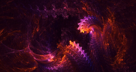 Fototapeta na wymiar 3D rendering abstract multicolor fractal light background