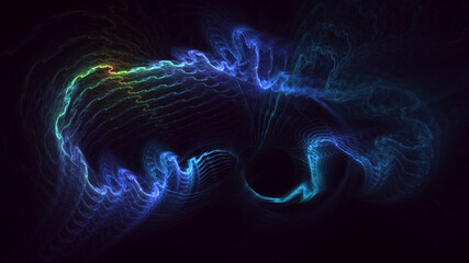 3D rendering abstract multicolor fractal light background