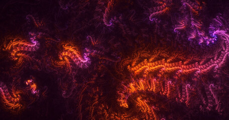 3D rendering abstract multicolor fractal light background