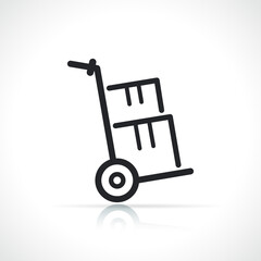 hand cart or trolley icon