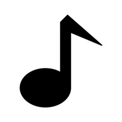 Simple black musical note icon. Vector.