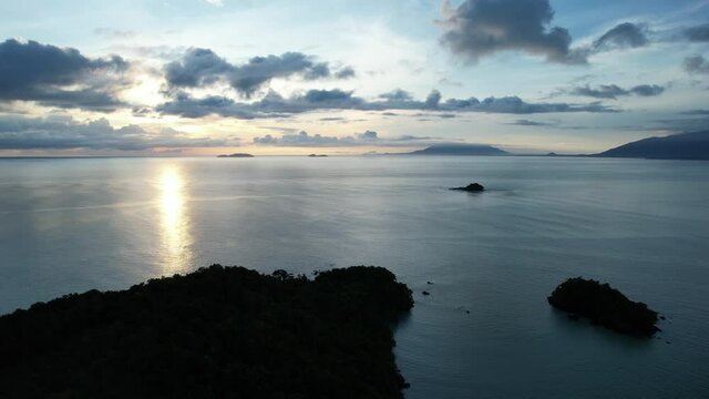 The Telok Teluk Melano Coastline and Serabang Beach at the most southern tip of the Tanjung Datu part of Sarawak and Borneo Island