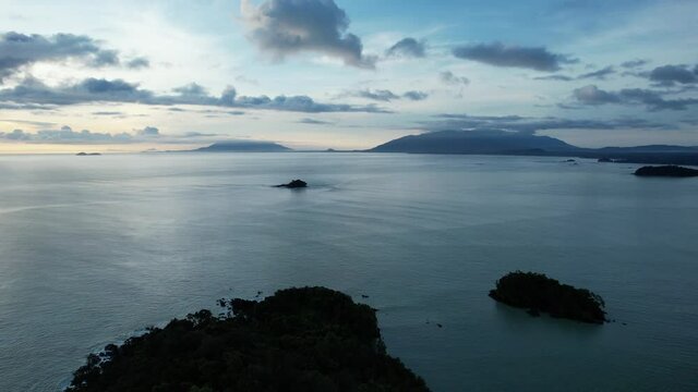 The Telok Teluk Melano Coastline and Serabang Beach at the most southern tip of the Tanjung Datu part of Sarawak and Borneo Island