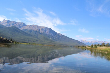 Fototapeta na wymiar Mountain Reflections, Jasper National Park, Alberta