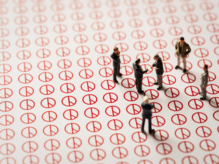 Businessman miniature and Korean voting stamp mark