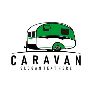 caravan logo design brand vector	