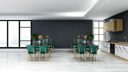 office pantry area 3d render interior design