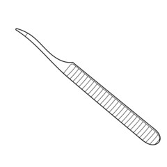 Freehand sketchy line art of dental instrument silhouette. Medical instruments. Isolated vector illustration.