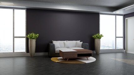 office wooden lobby waiting room for company wall logo mockup