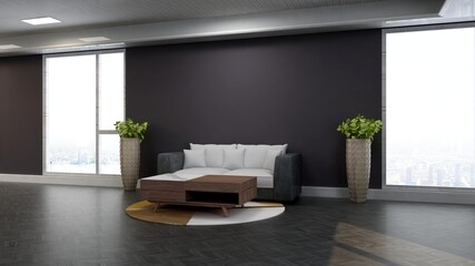 office wooden lobby waiting room for company wall logo mockup