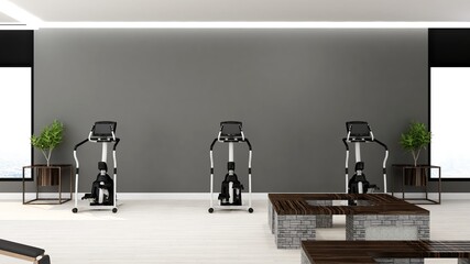 blank area in modern gym room for logo mockup