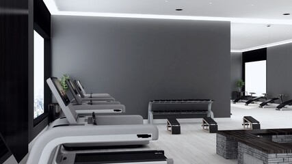 blank area in modern gym room for logo mockup