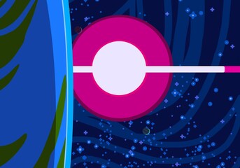 Vast, cold space. Cartoon style distant galaxies digital art. Interstellar Nebulae. Interplanetary space. Mysterious universe. Deep cosmos. Science fiction background with planets and moons. © Jakub