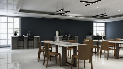 luxury restaurant 3d design interior for wall mockup
