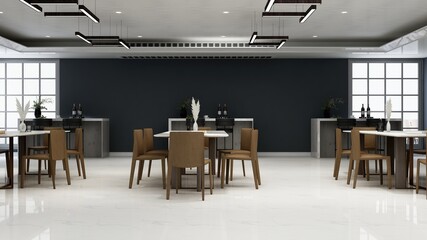 luxury restaurant 3d design interior for wall mockup
