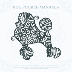 Dog Poodle Mandala Boho Style. Eps 10