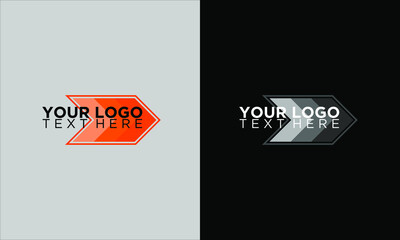 logistic arrow orange business logo vector template