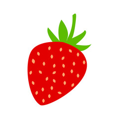 Sweet berry isolated on white background. vector icon.red strawberry vector