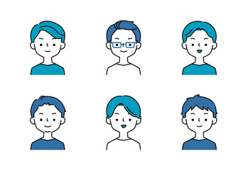 Fototapeta premium シンプルな男性イラストのバリエーションセット