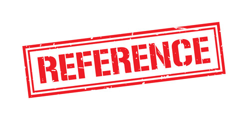 Reference word stamp symbol isolated on white background. Grunge red rubber stamps sign.