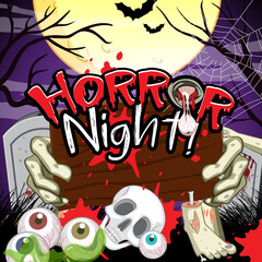 Halloween background with Horror Night logo