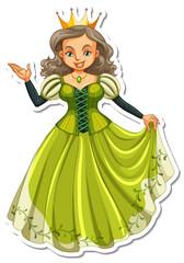 Beautiful queen cartoon character sticker