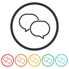 Chat Message Related Glyph Icon isolated on white background, color set