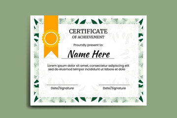 Certificate Template Lily Flower watercolor Digital hand drawn