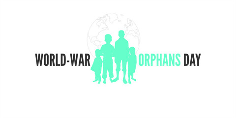 Creative Banner Design for World War Orphans Day. Awareness Campaign for World War Orphans Day. Editable Illustration of Orphan Kids.