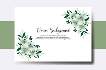 Wedding banner flower background, Digital watercolor hand drawn Lily Flower design Template
