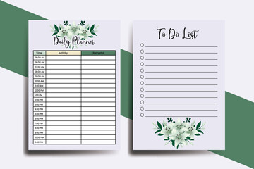 Planner To Do List Lily Flower Design Template