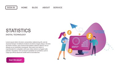 landing page accounting statistic illustration design concept