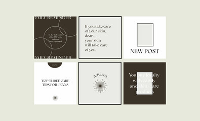 Set of modern quote instagram posts	