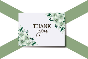Thank you card Greeting Card Lily Flower Design Template