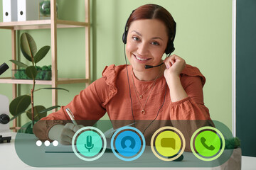 Female tutor conducting lesson online
