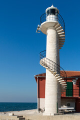 Stone lighthouse tower with spiral stairs, Puntamika, Zadar, Croatia