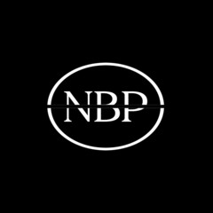 NBP letter logo design with black background in illustrator, vector logo modern alphabet font overlap style. calligraphy designs for logo, Poster, Invitation, etc.	