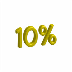 illustration of 3D Number for Discount from a font set with the background.