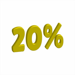 illustration of 3D Number for Discount from a font set with the background.