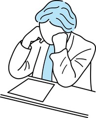 会議　勉強　仕事　書類　人間　シンプル