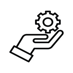 gear hand Vector icon which is suitable for commercial work and easily modify or edit it

