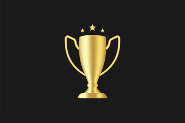 Fototapeta na wymiar 3d trophy cup vector design. Champion cup winner trophy award