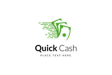 Quick cash logo design template. Digital payment logo design.