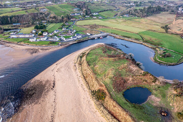 Fototapeta na wymiar Aerial view of the village Inver in County Donegal - Ireland.